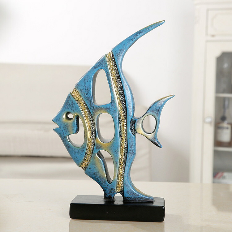 レジンクラフトアニメフィギュア余分の物老人ホーム飾りもの魚像海の毛の荒物卓上刻みつける飾りもの
