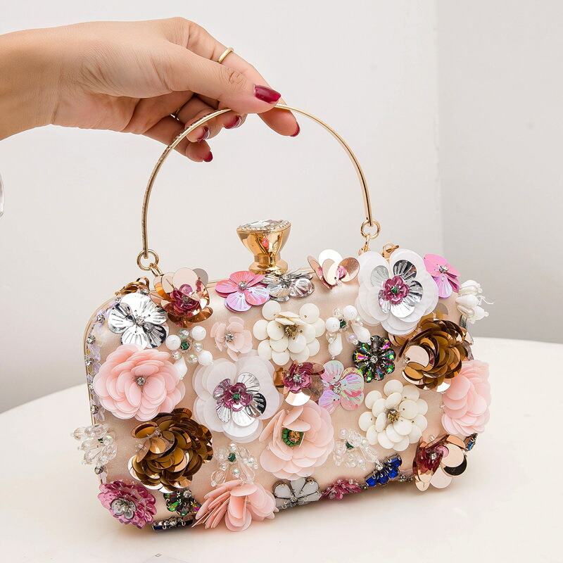 流行病の発生のお上さん生産ライン石ころ花クラッチペダル札入れハンドバック雅びやかなイブニングバッグフォーマルパーティーハンドバッグチェーンストラップショルダーバッグ