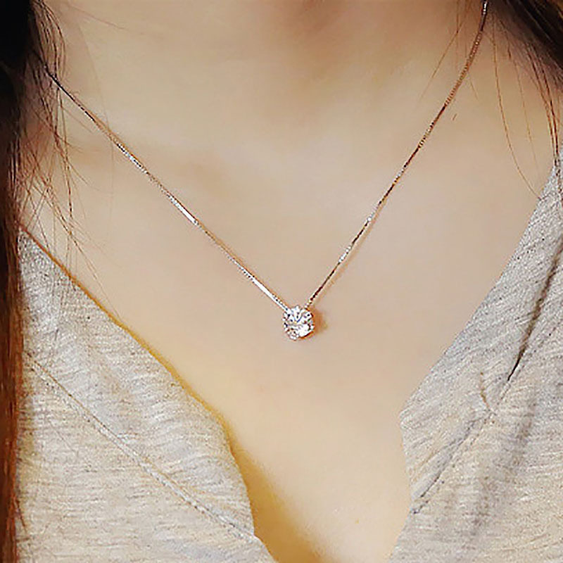 純銀レディースネックレス 変色しにくい高級感個性人気アクセサリー 女性用鎖骨チェーン｜Shuozhou