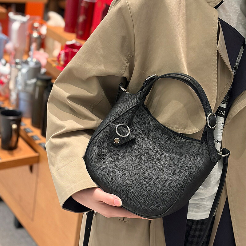 一枚牛革バケツバッグカゴバッグレディースマイナーデザイン飛び切り感本革ハンドクロスボディバッグ