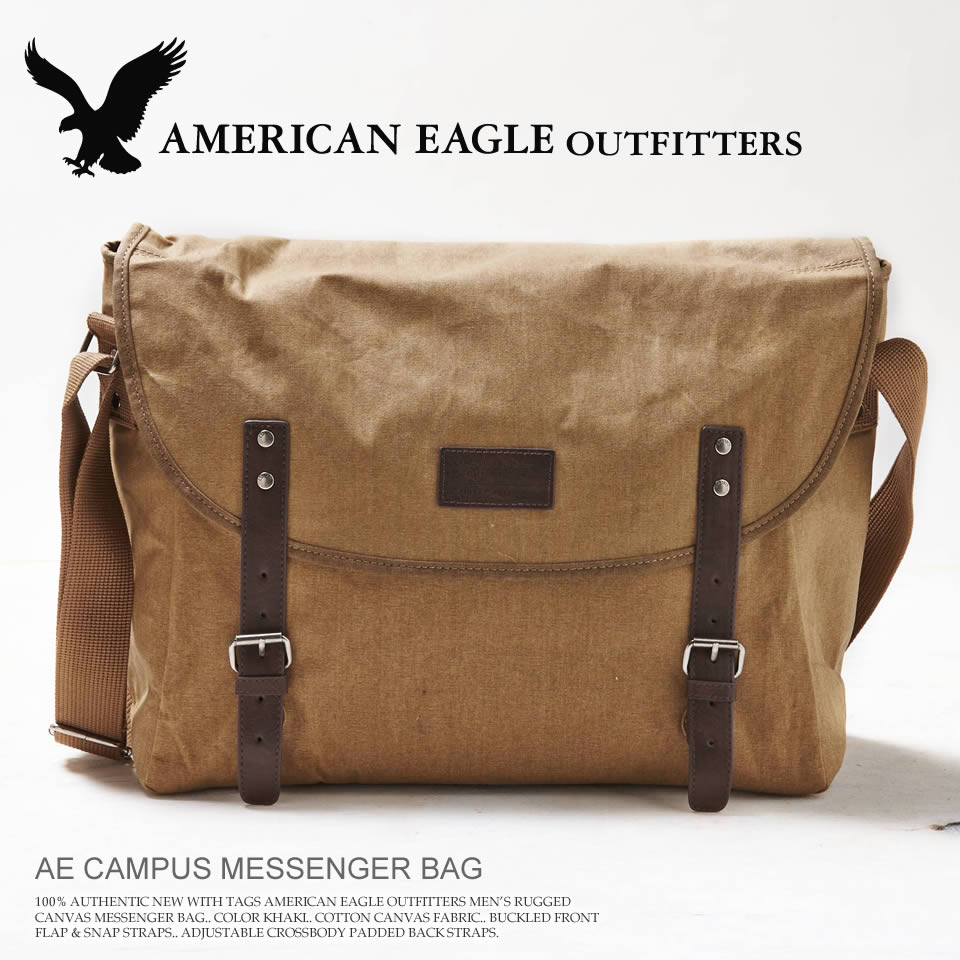 楽天市場 アメリカンイーグル キャンバス メッセンジャーバッグ Aeo Campus Messenger Bag カーキ 0501 3609 ラッピング 無料 あす楽 3980円以上 送料無料 メンズ かっこいい ギフト にも 大きいサイズ あり 秋物 冬物 新作 入荷 プレゼント にも アメカジ専門