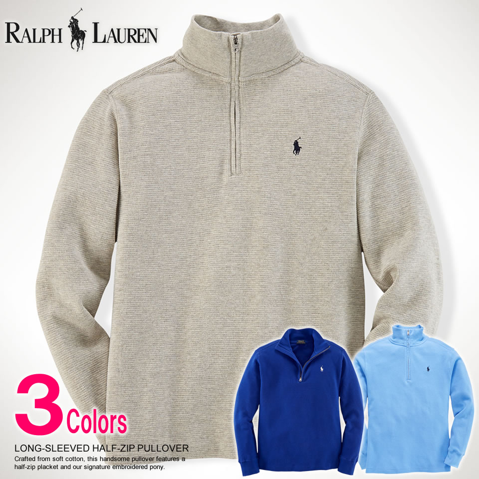 polo men's half zip pullover