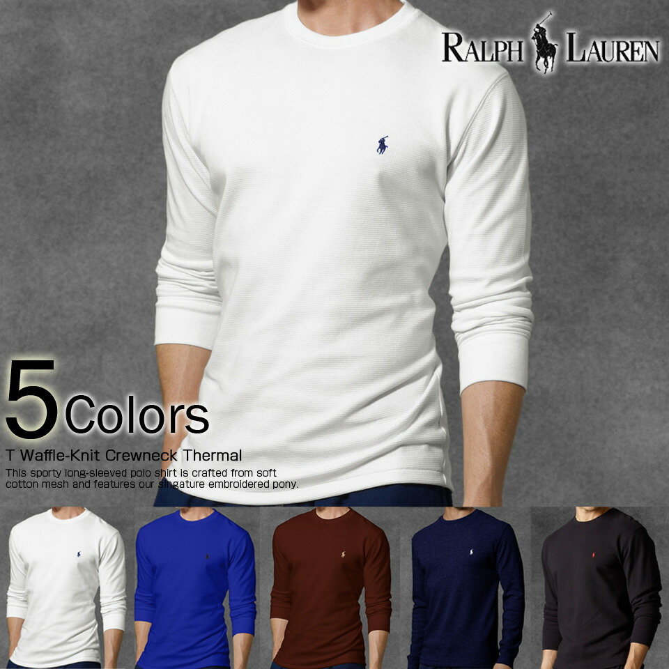 polo ralph lauren men's waffle knit crew neck shirt