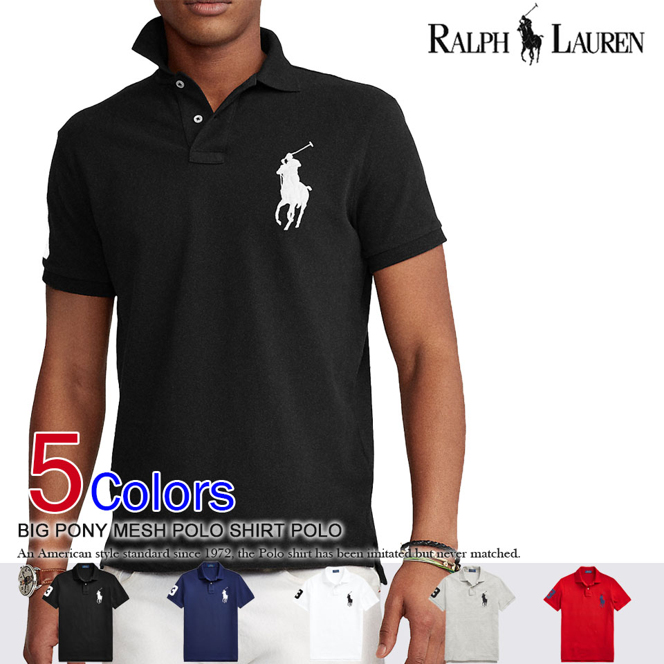 ポロラルフローレン ポロシャツ ビッグポニー カスタムスリム 近年 ブラック L POLO RALPH LAUREN ポロ・ラルフローレン 90s CUSTOM FIT