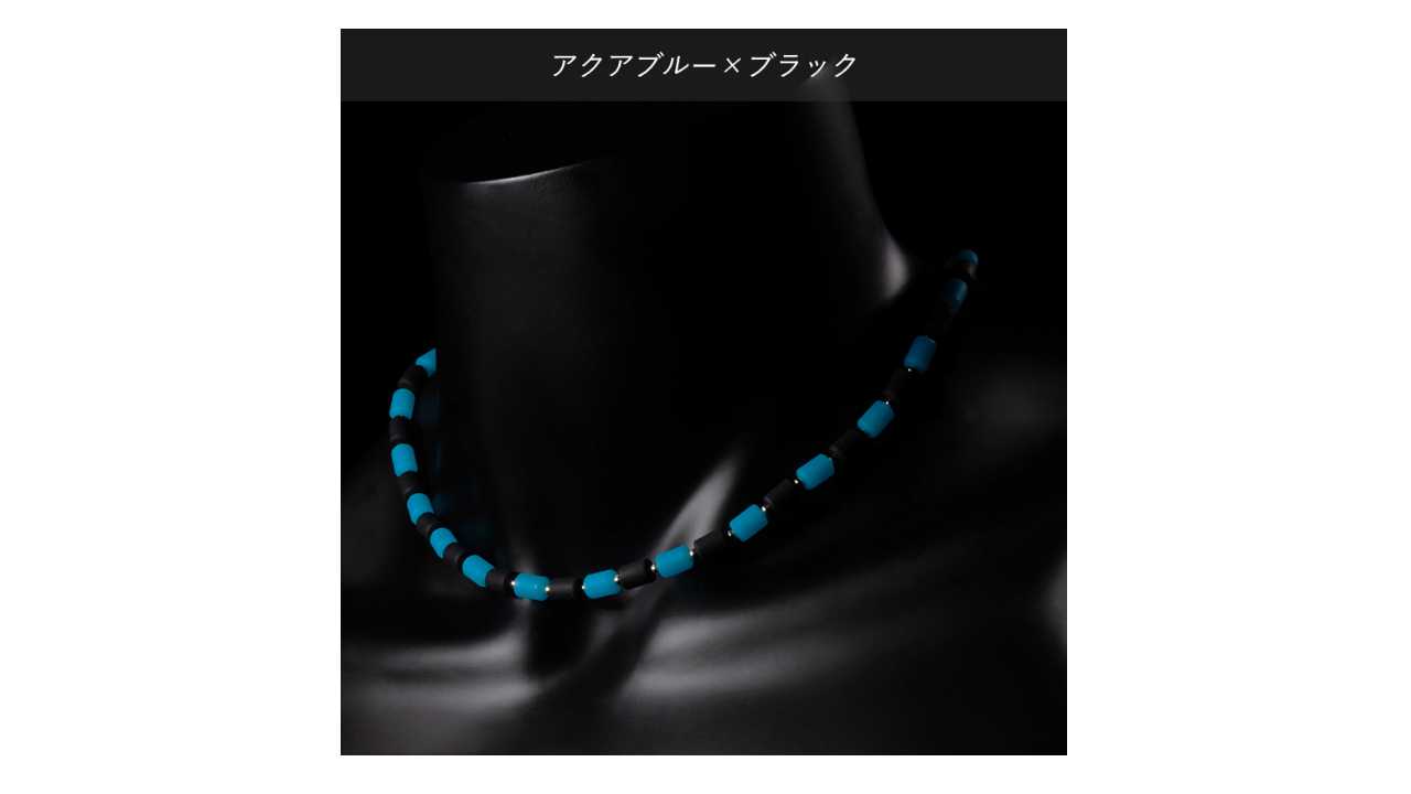 【レビュー投稿やLINE追加でクーポンGET】クリオ ネックレス CHRIO インパルスネックレス シルバー カラー S43cm アクアブルー×ブラック 30,745円