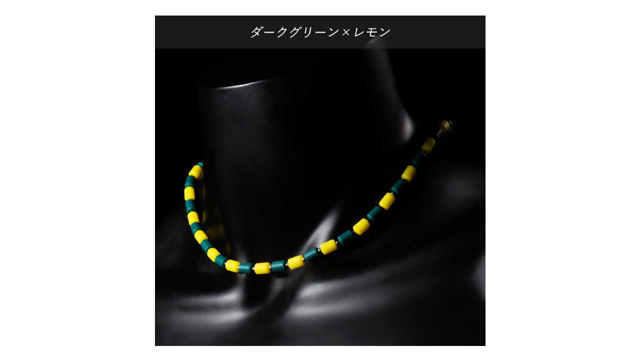 【レビュー投稿やLINE追加でクーポンGET】クリオ ネックレス CHRIO インパルスネックレス シルバー カラー S43cm ダークグリーン×レモン