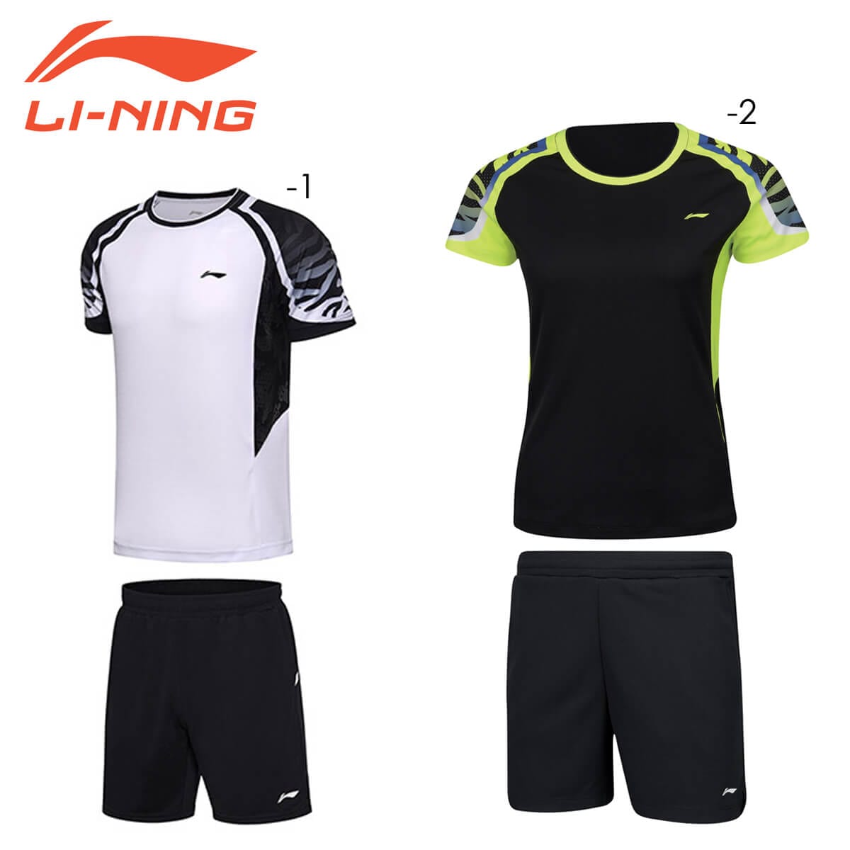 【特価品】リーニン バドミントン ウェア LI-NING レディース ゲームシャツ+ハーフパンツセット AATN004 2025年カタログ商品