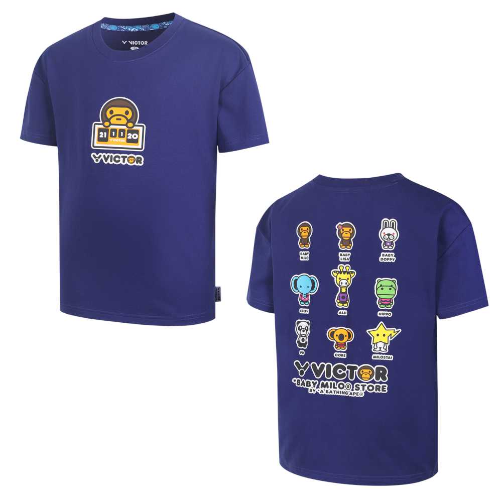 【レビュー投稿やLINE追加でクーポンGET】ビクター バドミントン ウェア VICTOR JUNIOR オーバーサイズ Tシャツ T-501JRBM BABY MILO コラボ商品 限定品 4,455円
