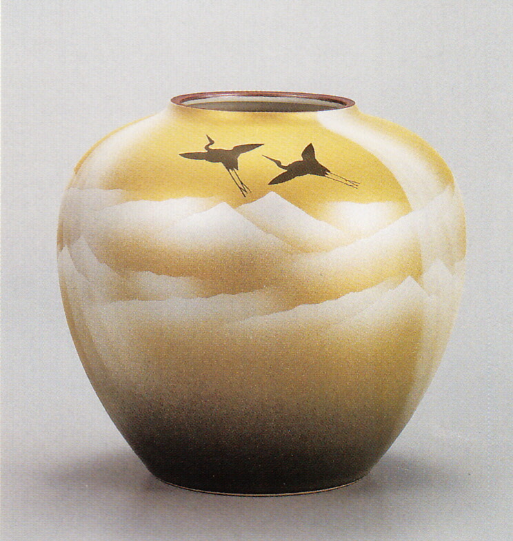 九谷焼 8号 花瓶 銀彩さくら 九谷焼 8号 花瓶 銀彩さくら