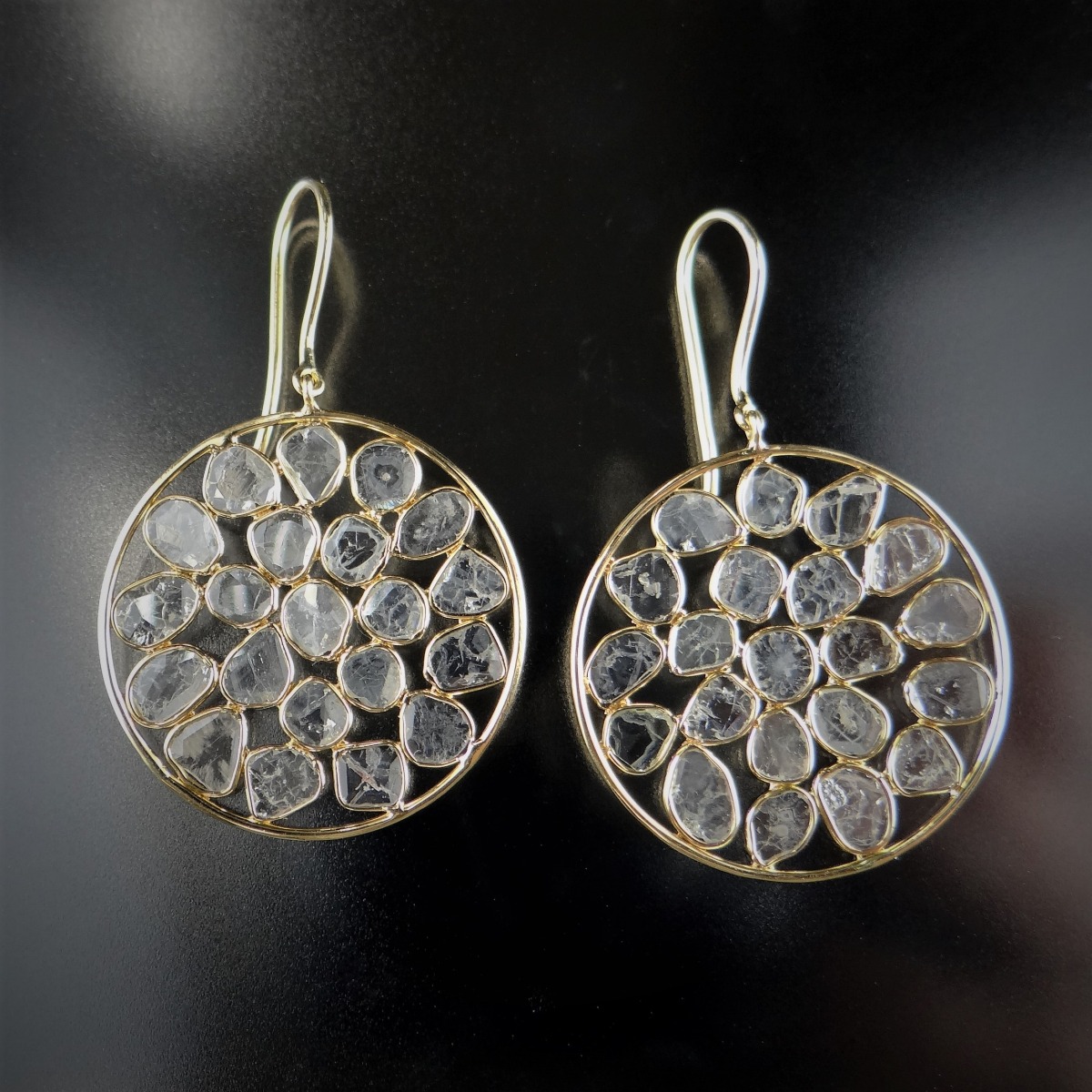 K18yg 切り身ダイアモンド ラウンドホームプレイト クラ千両役者 振う 手鉤ピアス 自然状態ダイヤモンド 2 8ctup Chohanestate Com