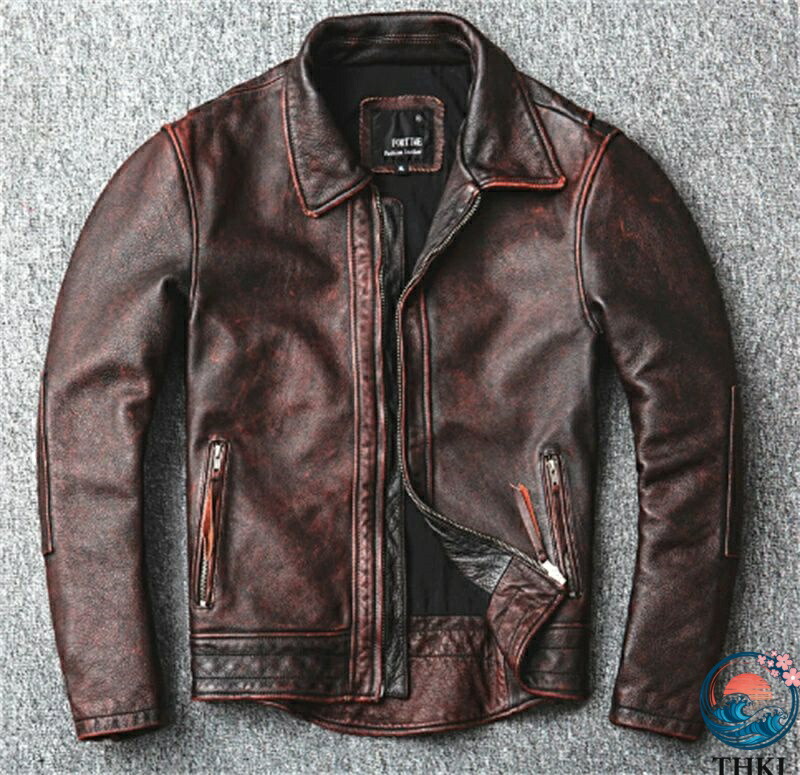 【全品2点で5%OFF】本革ジャケット ライダースジャケット 牛革 復古 ヴィンテージ ユーズド加工 折り襟 レザージャケット 革ジャン メンズ