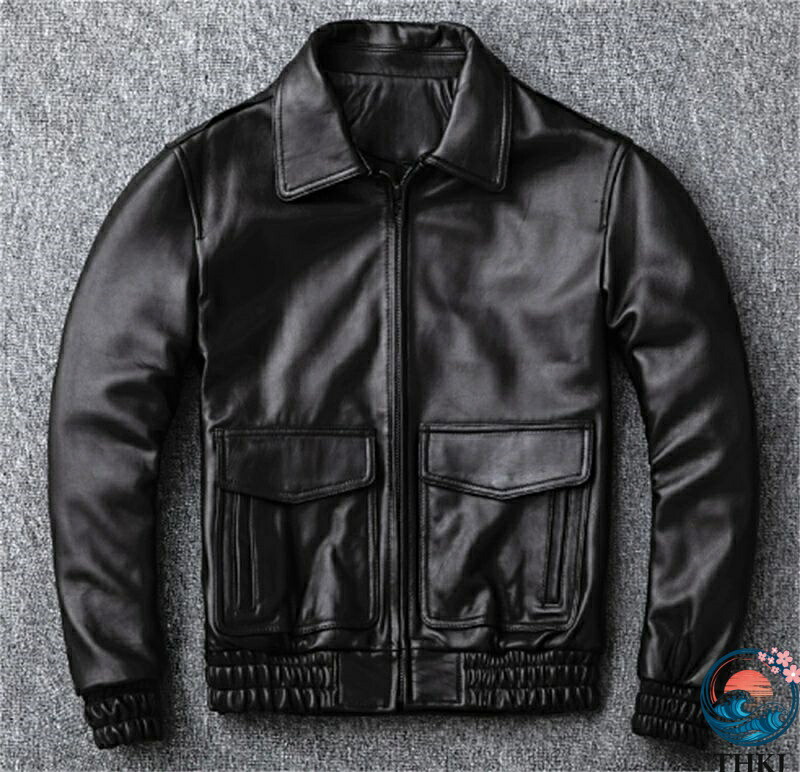 【全品2点で5%OFF】本革フライトジャケット　ライダースジャケット　ジャンパー　ラム革　牛革　本革ジャケット　折り襟　レザージャケット　革ジャン　メンズ 13,920円