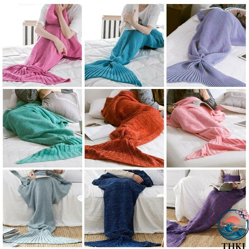 【全品2点で5%OFF】ブランケット マーメイド 着る毛布 人魚ニット ひざ掛け 人魚毛布 コスチューム 尾びれ ブランケット インテリア タオルケット ソファー ベッド かけるだけ 北欧風 ベッドカバー オールシーズン 大判 ソファーカバー お昼寝 冷房対策ブランケット防寒