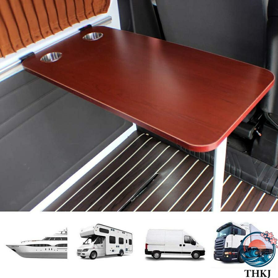 【全品2点で5%OFF】キャンピングカー用のダイニングテーブル、2カップスロット付き丸型RVテーブル、キャンピングカー、ボート、キャラバン、バン、キャンピ