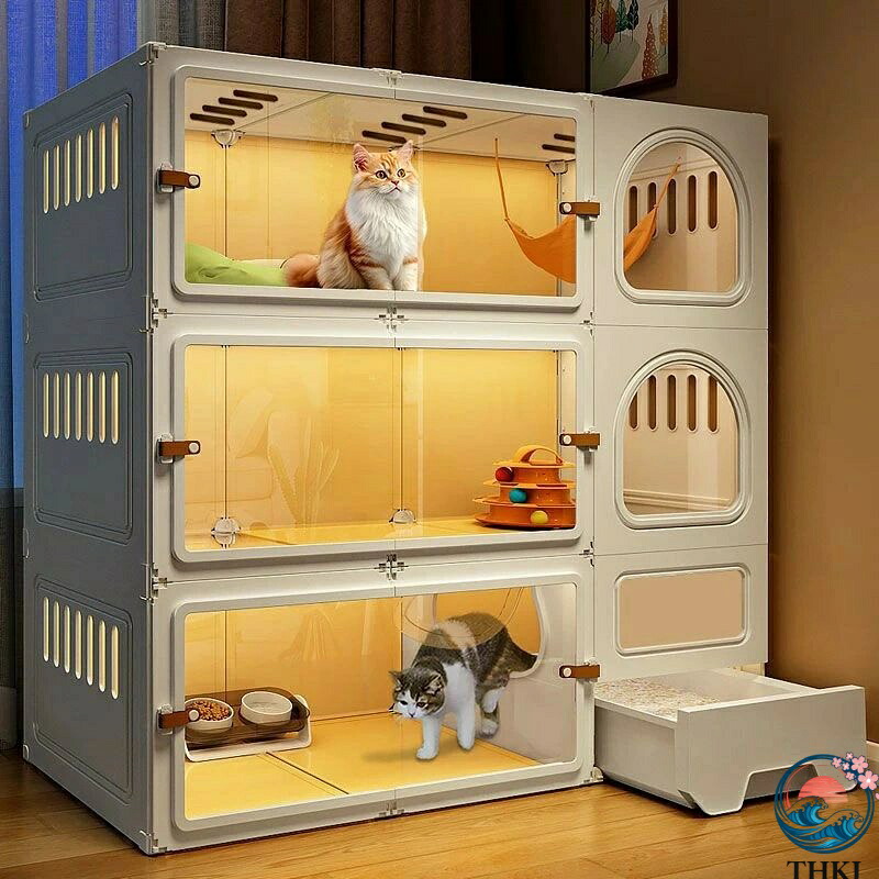 【全品5%ポイント】ペットハウス 別荘 猫別荘 犬別荘 トイレ付き 引き出し式 一体 室内 超大 自由空間 家庭用｜SIAデザイン店