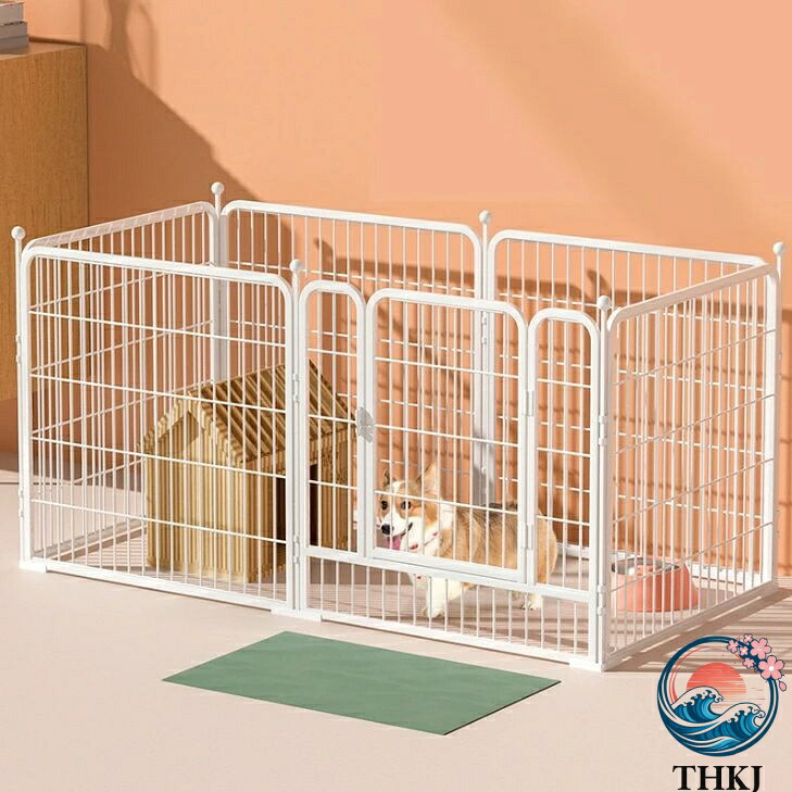 【全品2点で5%OFF】工具不要 組み立て簡単 折り畳み ペットフェンス 犬フェンス ペットケージ ペットサークル ワイヤーサークル 猫 うさぎ 小型犬・中型犬向け 室内室外兼用 形組換え可能 ロック・扉付き 80CM*80CM* パネル6枚 複数の組み合わせ 犬小屋 ペット用品
