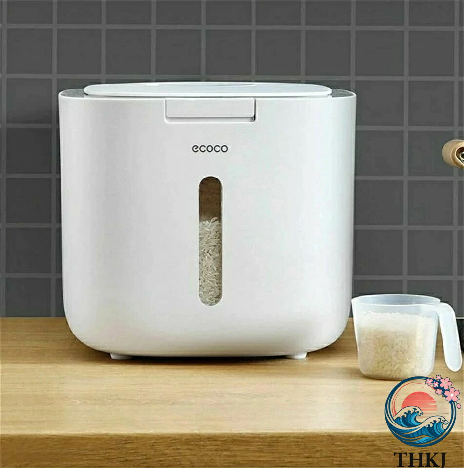 【全品2点で5%OFF】米びつ 10kg お米収納 おしゃれ キッチン用品 キッチン収納 保存容器 ボックス プラスチック ホワイト グレー　ブラック