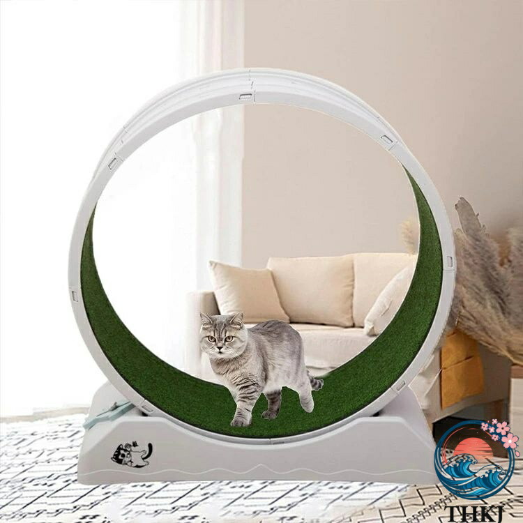 【全品2点で5%OFF】キャットホイール 猫 回し車 ロック装置内蔵 静音低ノイズ 猫専用ルームランナー 猫 ランニングホイール キャットウォーク 運動不足解消 ストレス解消 キャットランニングマシン 大型猫用 毎日の運動に グレー