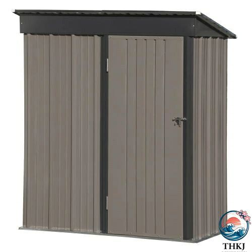 【全品2点で5%OFF】【可動棚なし】物置 屋外 スチール 倉庫 戸外収納庫 幅162*奥行き92*高181 物置き おしゃれ 大型 収納庫 屋外物置 防さび ベランダ 防水 ドア 引戸 スチール物置 屋外収納 ロック付き ガーデニング 庭 新作