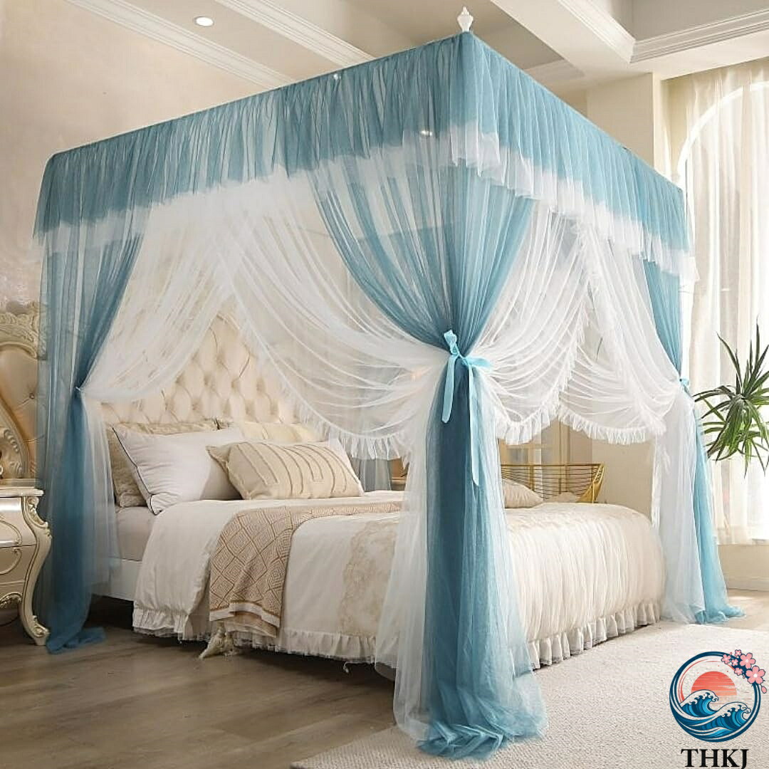 【全品5%ポイント】【180*200cm/ピーコックブルー】床置き型蚊帳 二重 家庭用 ブラケット付き 3ドア ロマンチック プリンセススタイル 床置き型防塵高密度ガーゼ 四季 ベッドカーテン エレガント 寝室 蚊よけ 取り付け簡単 多方向出入り可能 プレゼント ギフト 贈り物|SIAデザイン店