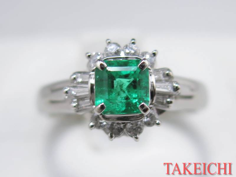 楽天市場】【送料無料】【本物】PT900☆指輪☆エメラルド0.83ct