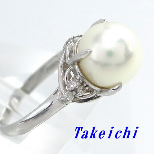 良好品 指輪 リング パール9 00ミリ リング Pt900 ダイヤモンド0 06ct 中古 9号 Www Wbnt Com