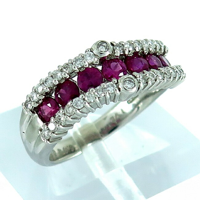 PT900 ルビー0.25ct ダイヤモンドＦＤ0.03ct リング 15号 PT900 ルビー0.25ct ダイヤモンドFD0.03ct リング 15号