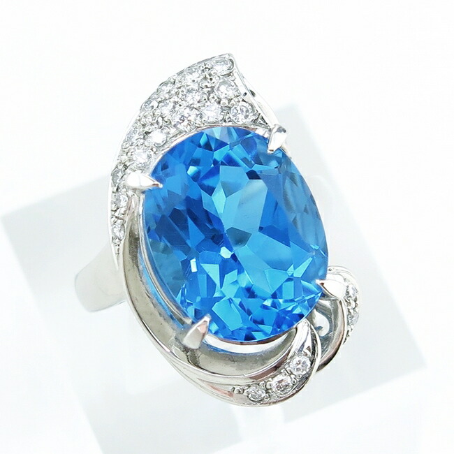 楽天市場】ブルートパーズ 3.39ct ダイヤモンド リング 11号