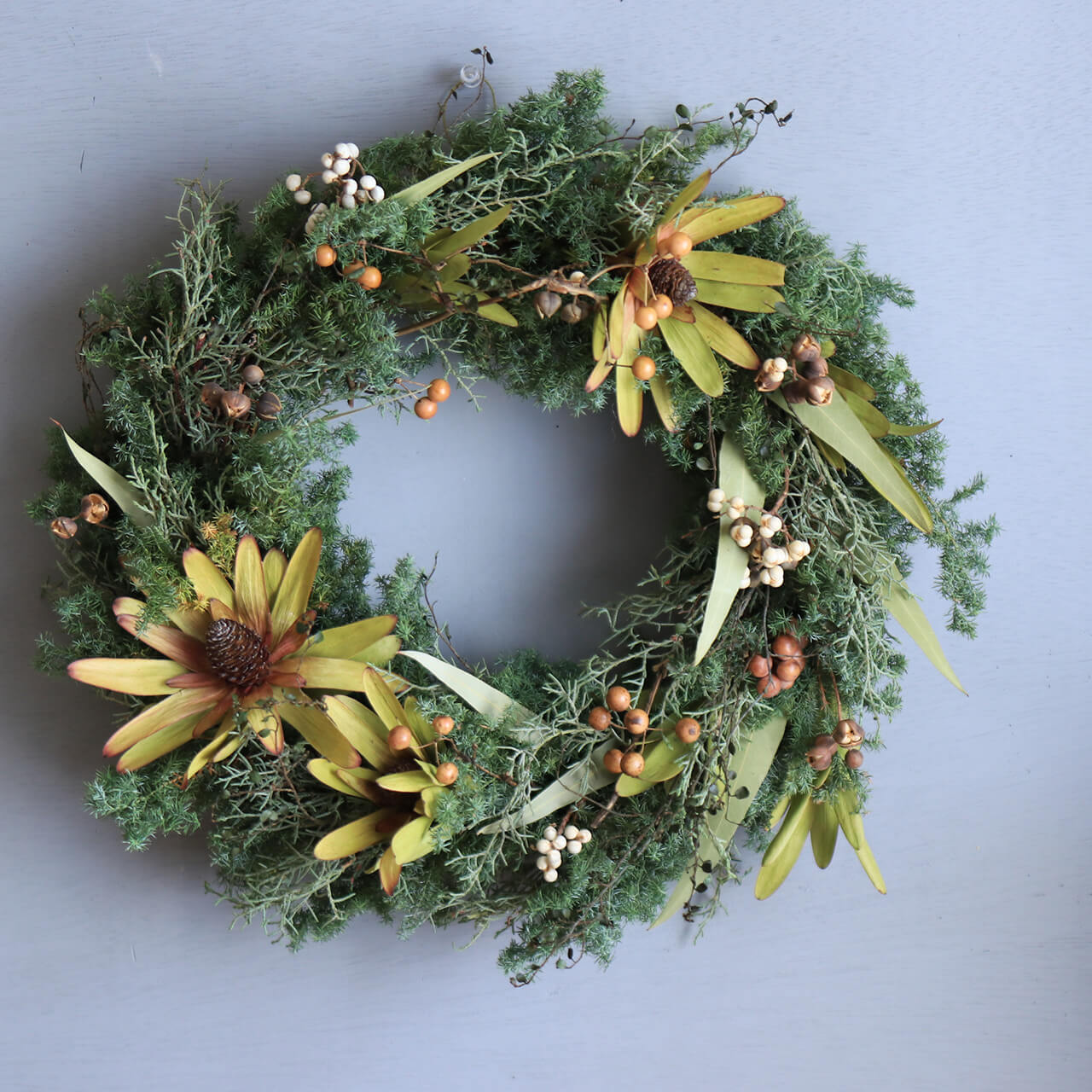 国内正規総代理店アイテム Half Moon リース Xmas ドライフラワー フラワー ガーデン 80aadlf1adih6e P1ai