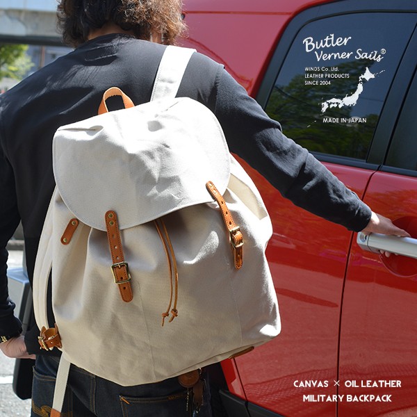 リュック バッグ BAG 鞄 かばん リュックサック メンズ レディース 男性用 女性用 キャンバス 栃木レザー ミリタリー カジュアル 多収納 バック リュック シンプル ビジネス 通勤 お仕事 通学 Butler Verner Sails バトラーバーナーセイルズ