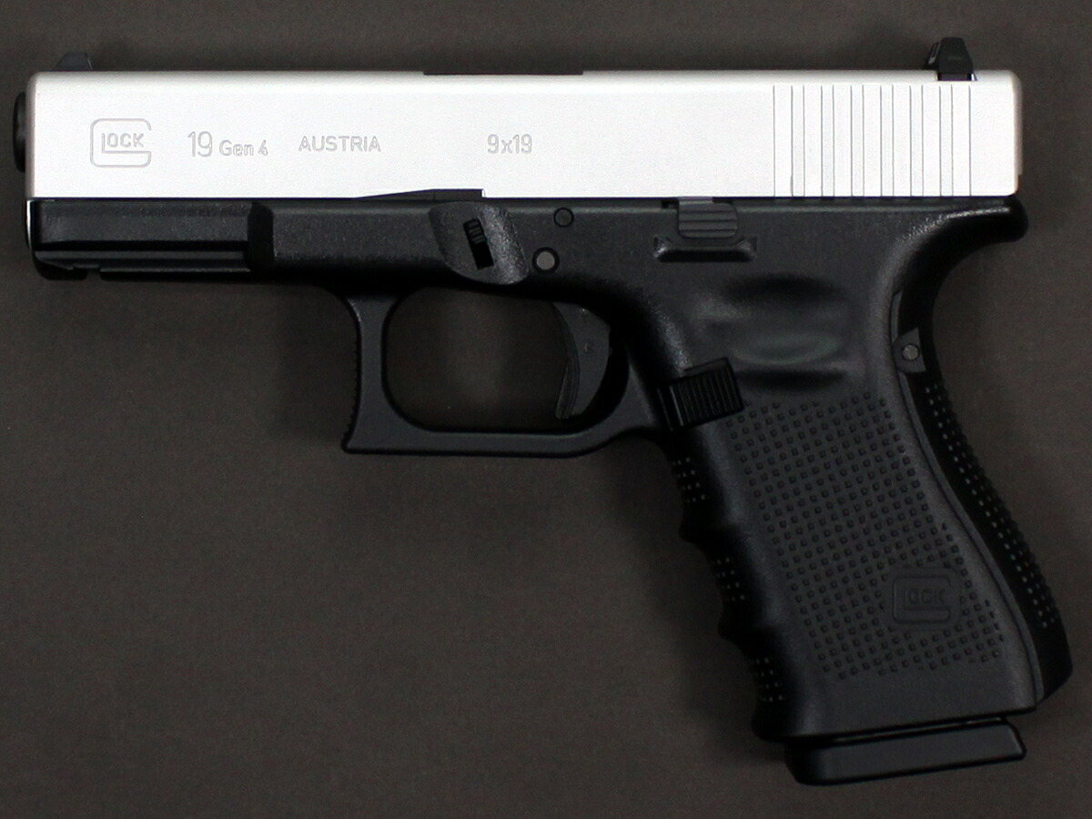 サイドアームズカスタム 東京マルイ ガスブローバックガン Glock19 Gen.4 セラコートシルバーカスタム｜サイドアームズ