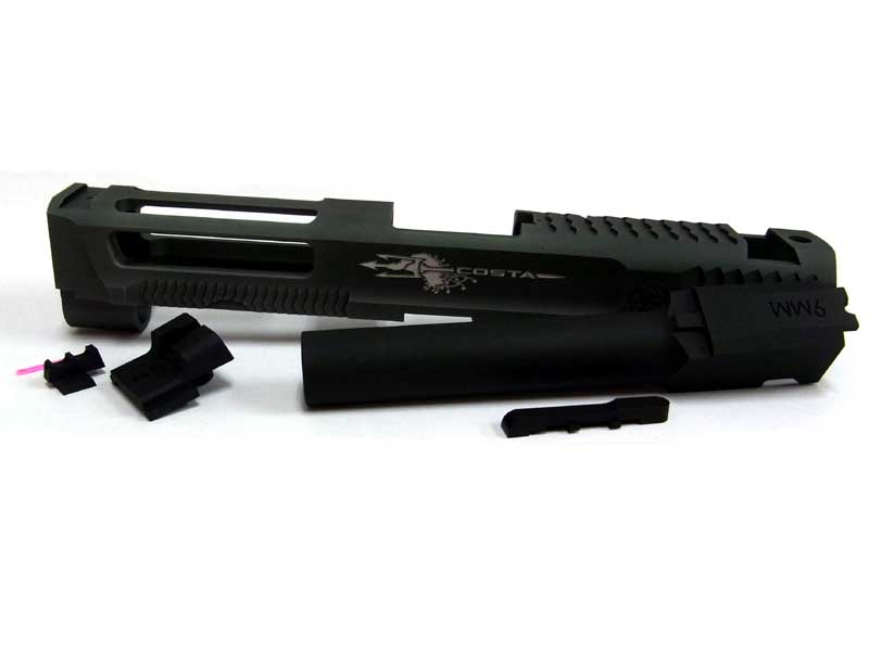 NOVA WE MP フルサイズ用 MP 9mm ATEi Costa Ludasカスタムスライド チタニウムグレー