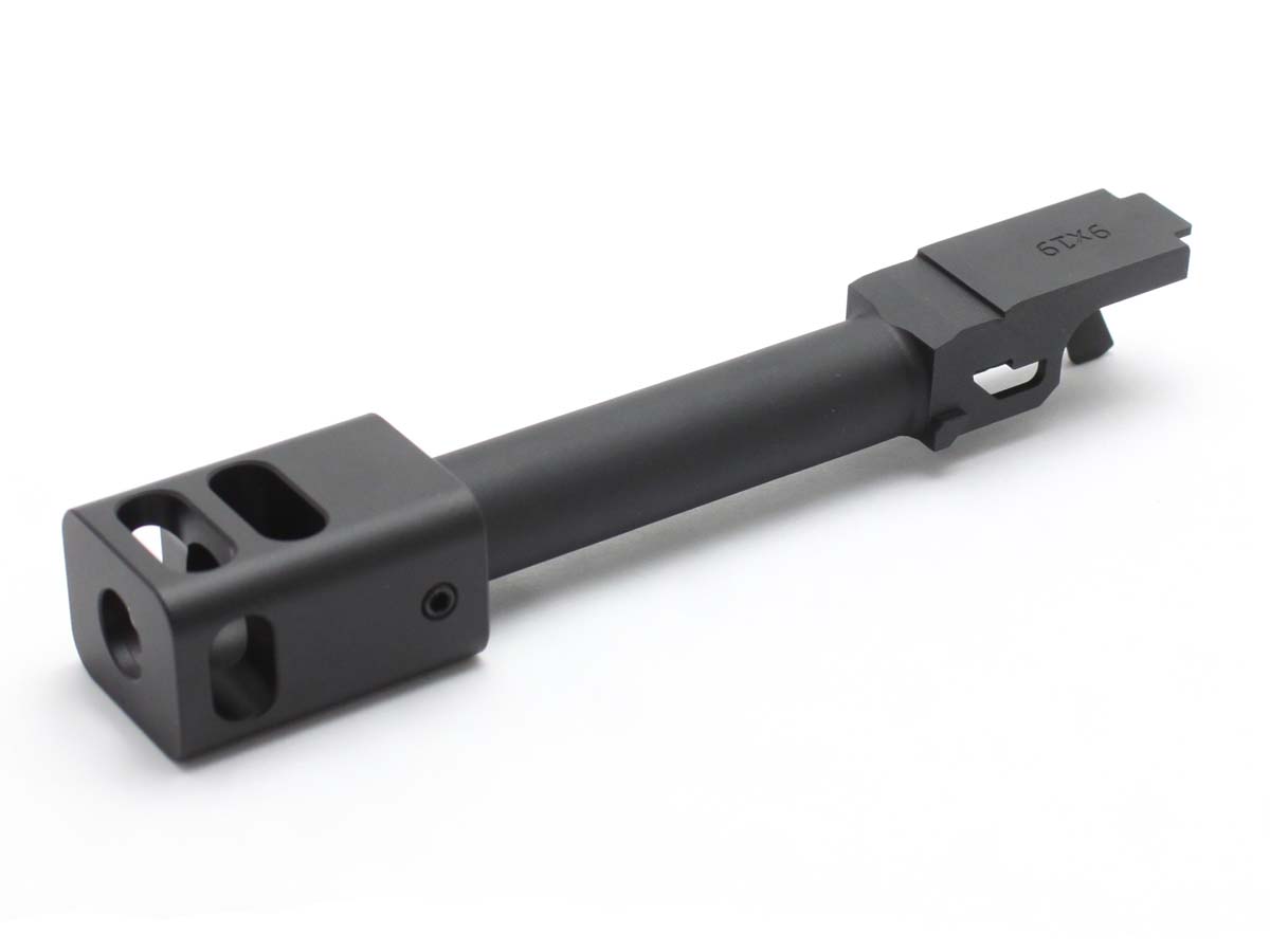 C&C Tactical 東京マルイ Glock19 Gen3/4共用 KKMタイプアルミアウターバレル＆コンペンセイターセット バレルブラック