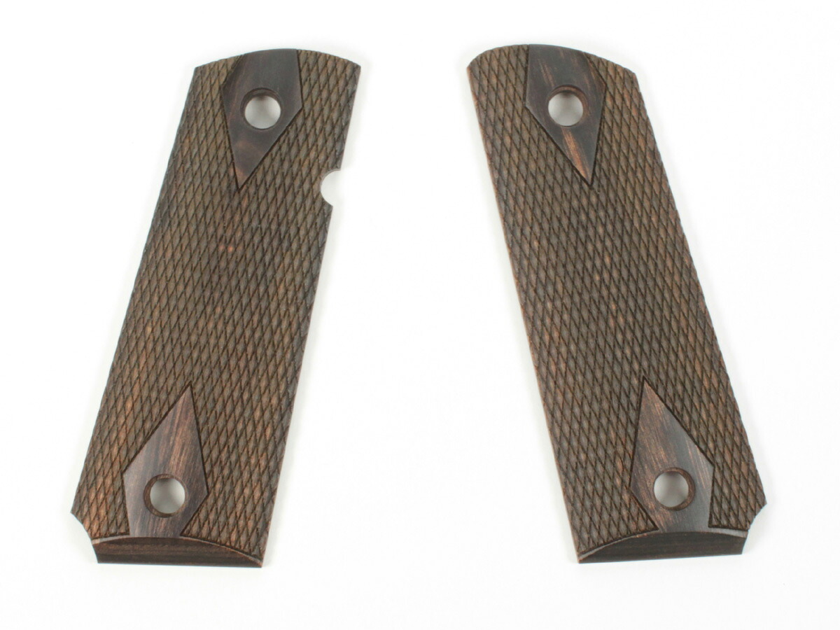Altamont 1911コンパクトサイズ対応 ダブルダイヤモンドチェッカーグリップ スーパーウォールナット｜サイドアームズ