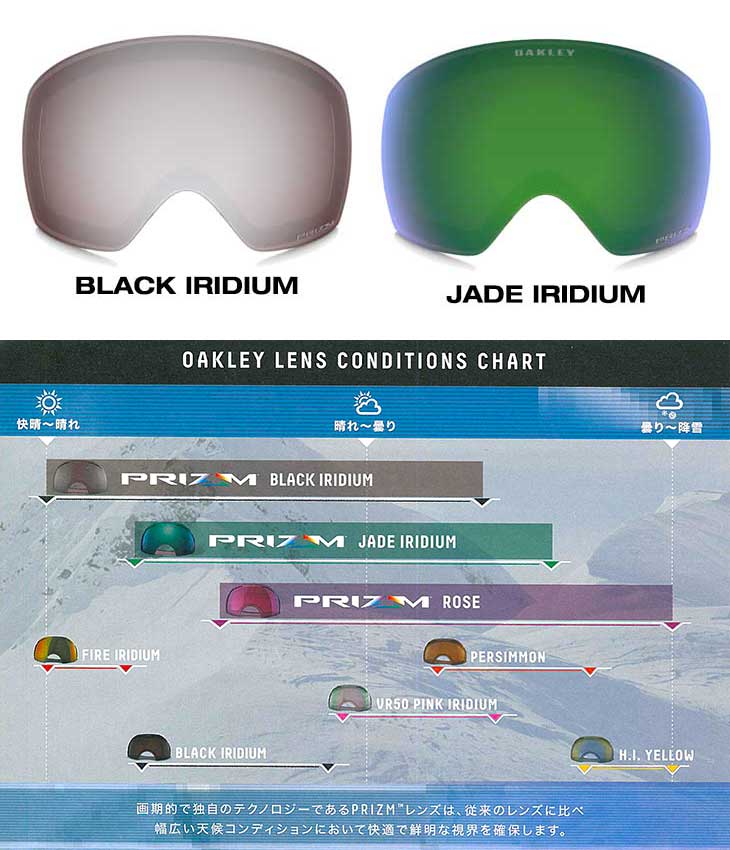楽天市場 Oakley ゴーグル オークリー Prizm Black Iridium Prizm Jade Iridium Lens プリズム レンズ Flight Deck 対応 日本正規品 ハイコントラストレンズ Sidecar Surf Snow