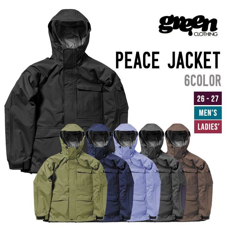 GREEN CLOTHING グリーンクロージング 26-27 PEACE JACKET スノーボード ウェア ピースジャケット|【SIDECAR】SURF&SNOW