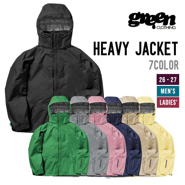 GREEN CLOTHING グリーンクロージング 26-27 HEAVY JACKET スノーボードお召しもの 甚だしい上衣 ジャケット-ウィンタースポーツ-スポーツ・アウトドア