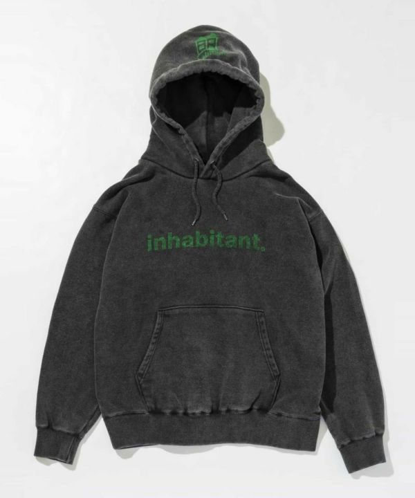 INHABITANT VILLAGERS LOGO HOODIE/パーカー/フーディー/ティーシャツ/ロゴタイプ\u003cBR\u003eインハビタント  スノボ\u003cBR\u003eスノーボード ビッグ影ぼうし 流汗 パーカー フーディー  HOODIE インハビ 古着致しかた ISM23KT10 メンズファッション-パーカー-トップス