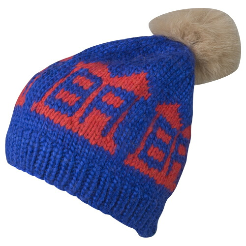 本物のファー使用 HOUSE BEANIE NV inhabitantインハビタント 人気ブランドINHABITANTインハビタントハウスビーニー ネイビー 女性や頭の小さい男性向き　土日祝出荷可能品ihwd7728
