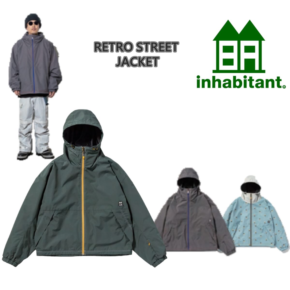 30%off RETRO STREET JACKET ISM23OT52 INHABITANT SNOWWEAR 2023/2024模範例\u003cBR\u003eレトロストリートジャケット\u003cBR\u003eインハビタントr 23/24模範例 スノボジャケット\u003cBR\u003eスノーボード上衣 インハビ