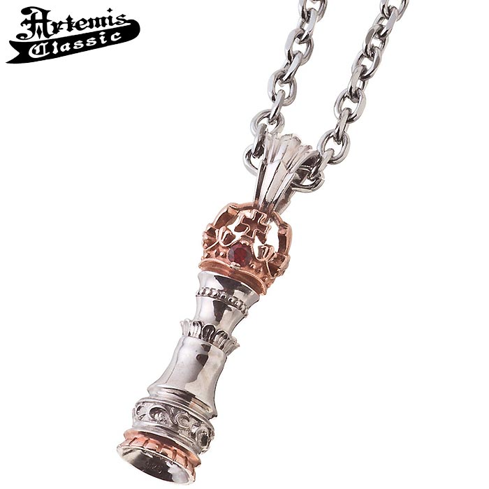 【ポイント2倍！12日まで！】 アルテミスクラシック Artemis Classic ホイッスル クイーン チェス シルバー ネックレス アクセサリー ガーネット ACP0318ACCN0044