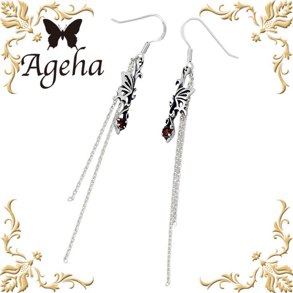アゲハ Ageha FUNKOUTS バタフライ シルバー フックピアス アクセサリー 両耳用 蝶 カラーストーン シルバー925 スターリングシルバー FAE-024-P