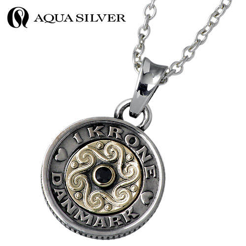 【ポイント2倍!マラソン終了まで】 アクアシルバー AQUA SILVER コイン シルバー ネックレス アクセサリー チェーン付き ブラス シルバー925 スターリングシルバー ASP222BRF-CL60|Sies Rosso シーズ ロッソ