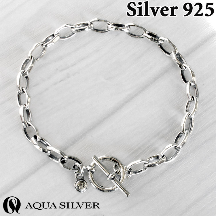楽天市場】アクアシルバー ゆらぎ シルバー ブレスレット Medium Tバー