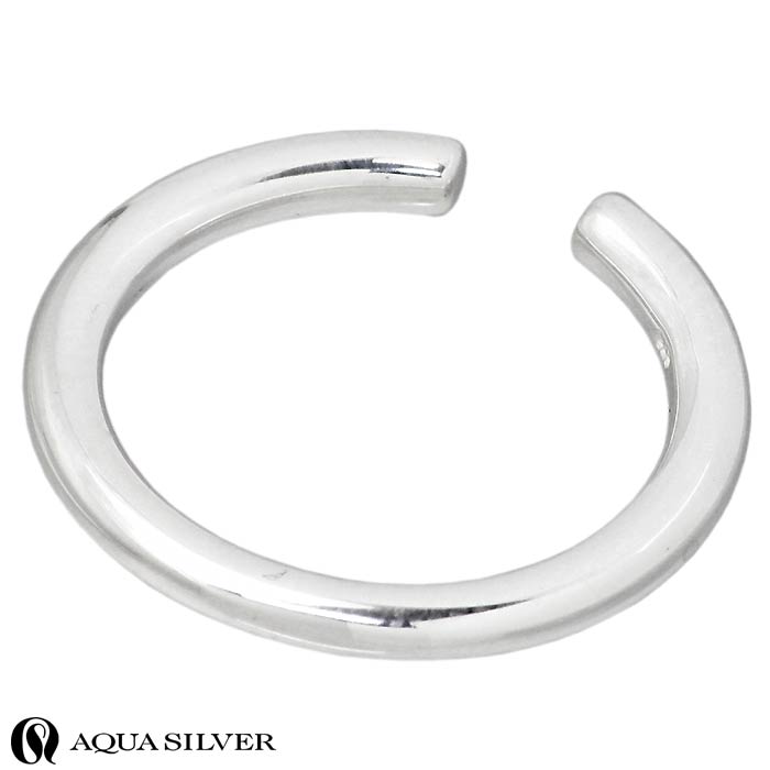 【ポイント2倍！マラソン期間中！】 アクアシルバー AQUA SILVER シルバー イヤーカフ ラウンド 1個売り 片耳用 メンズ レディース ASEC009