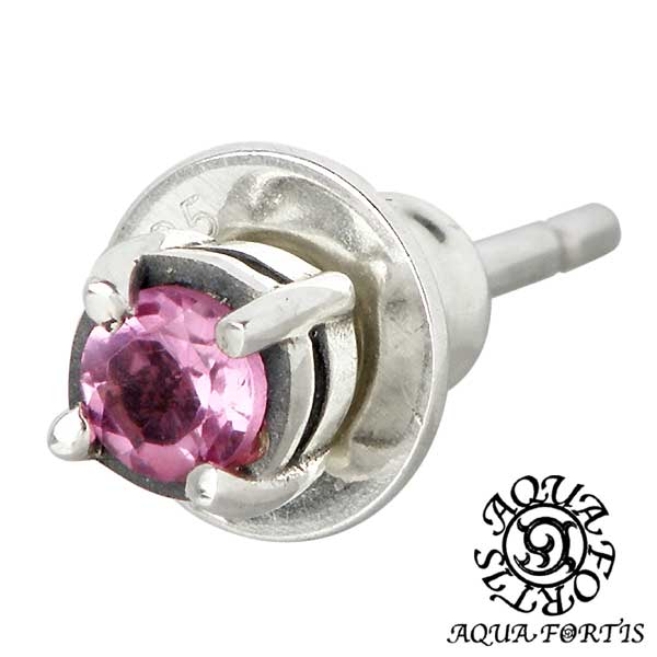 【ポイント2倍!20日まで!】 アクアフォーティス AQUA FORTIS ピンクトルマリン シルバー ピアス アクセサリー 一粒石 スタッドタイプ 1個売り 片耳用 シルバー925 スターリングシルバー アクアシルバー AQUA SILVER FPP-004F-PT