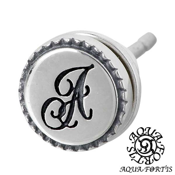 【ポイント2倍!マラソン終了まで】 アクアフォーティス AQUA FORTIS イニシャル シルバー ピアス アクセサリー アルファベット スタッドタイプ 1個売り 片耳用 シルバー925 スターリングシルバー アクアシルバー AQUA SILVER FPP-016F|Sies Rosso シーズ ロッソ