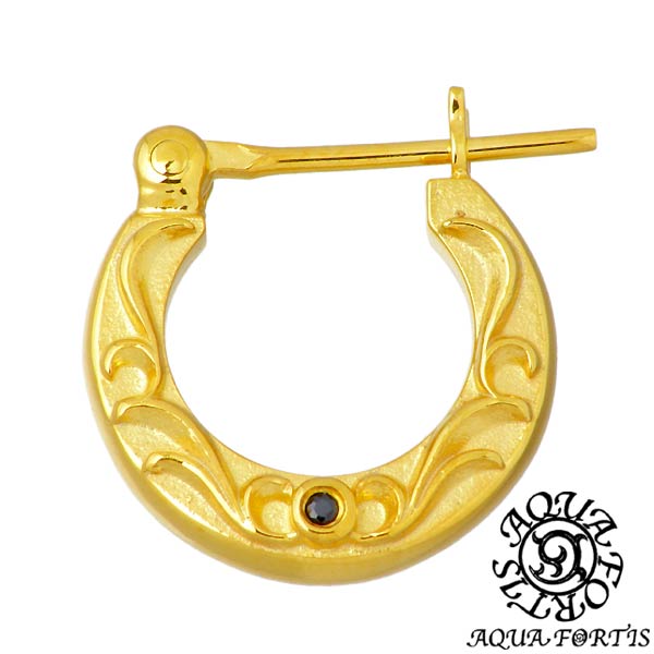 【ポイント2倍！マラソン終了まで】 アクアフォーティス AQUA FORTIS シルバー ピアス アクセサリー フープタイプ メンズ ブラックキュービック 1個売り 片耳用 アクアシルバー AQUA SILVER FPP-019YGC-BZ｜Sies Rosso シーズ ロッソ