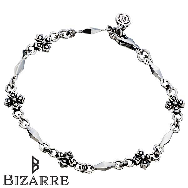 【ポイント2倍！マラソン終了まで】 ビザール BIZARRE クロッシング シルバー ブレスレット アクセサリー メンズ レディース 十字架 SBP078｜Sies Rosso シーズ ロッソ