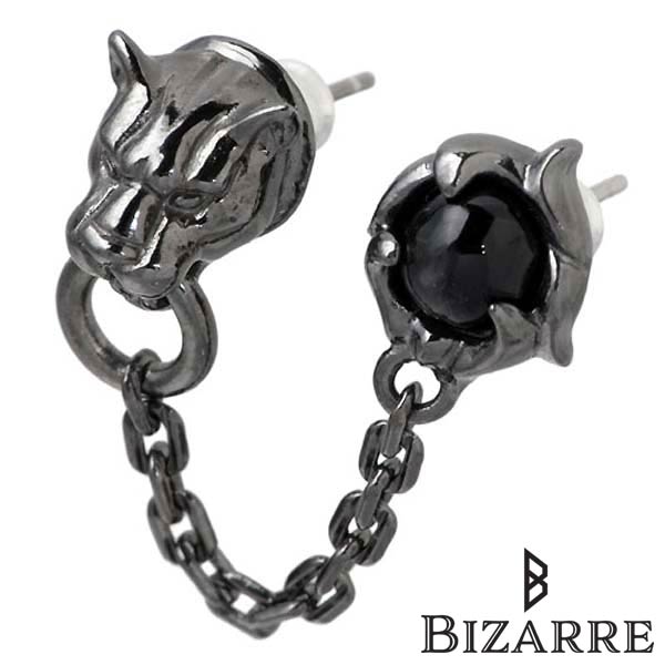【ポイント2倍！マラソン期間中】 ビザール BIZARRE フレグランスド パンサー ダブル シルバー ピアス アクセサリー ブラック 1個売り 片耳用 シルバー925 スターリングシルバー SPJ068BK